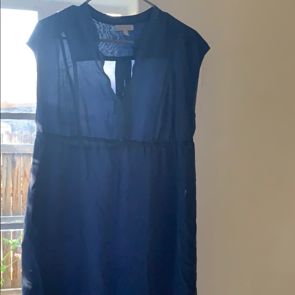 Blue Silk Maternity Dress